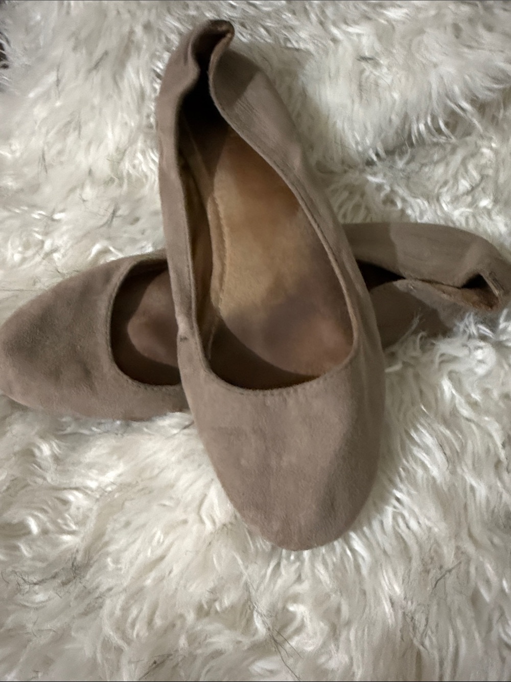 Old Navy Women's Taupe Suede-Look Ballet Flats